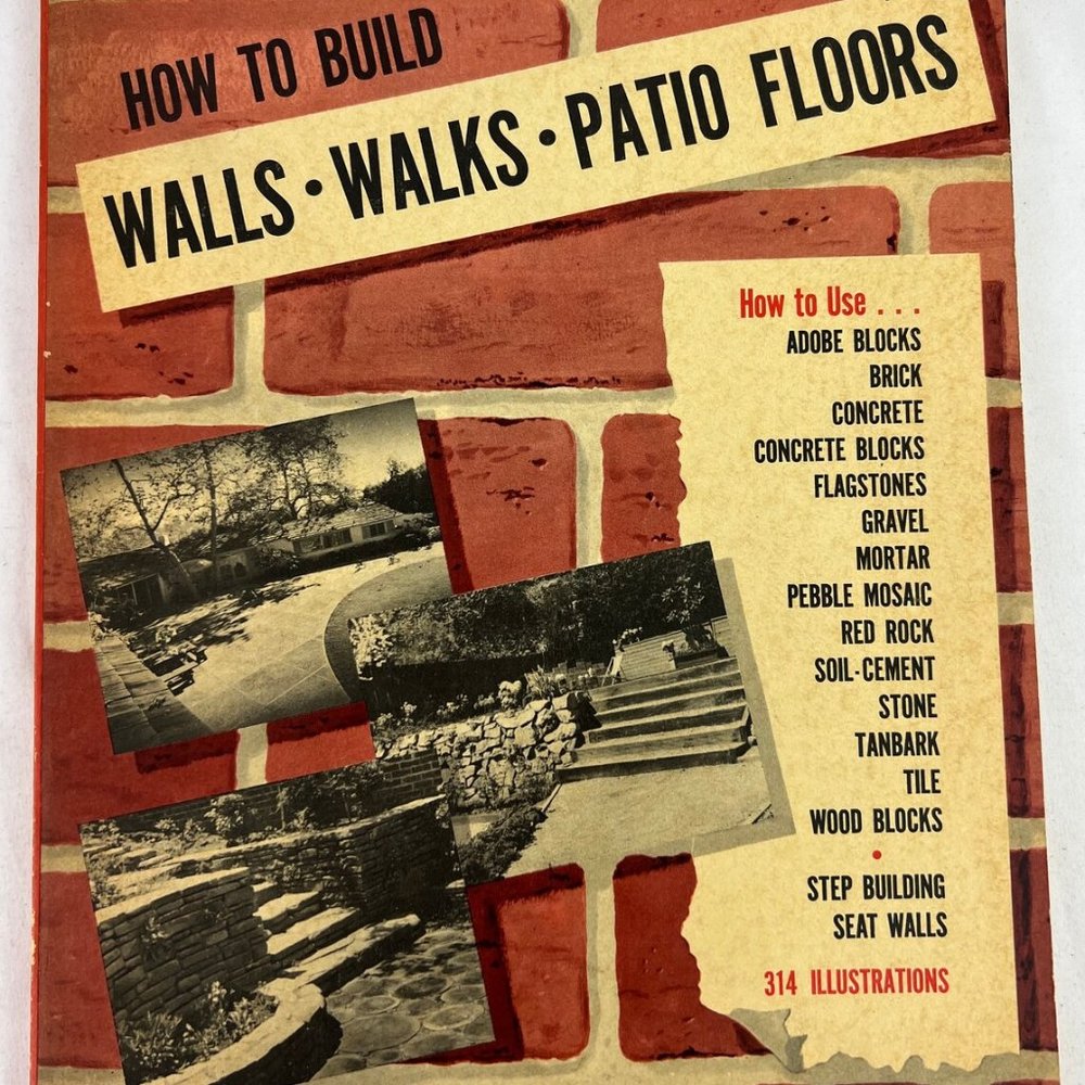 How To Build Walks Walls Patio Floors A Sunset Book 1952 mid century modern